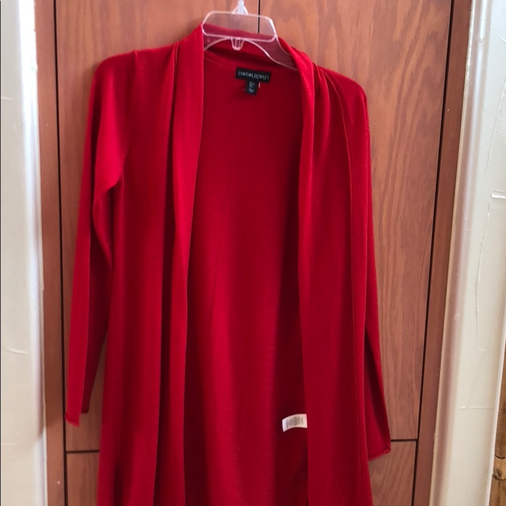 Cynthia Rowley red cardigan